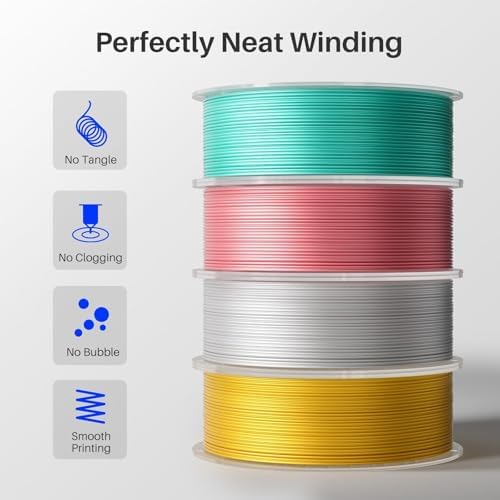 ELEGOO Silk PLA Filament 1.75mm Dual Color Black Red 1KG, Shiny 3D Printer Filament Dimensional Accuracy +/- 0.05mm, 1kg Spool(2.2lbs) Fits for Most FDM 3D Printers