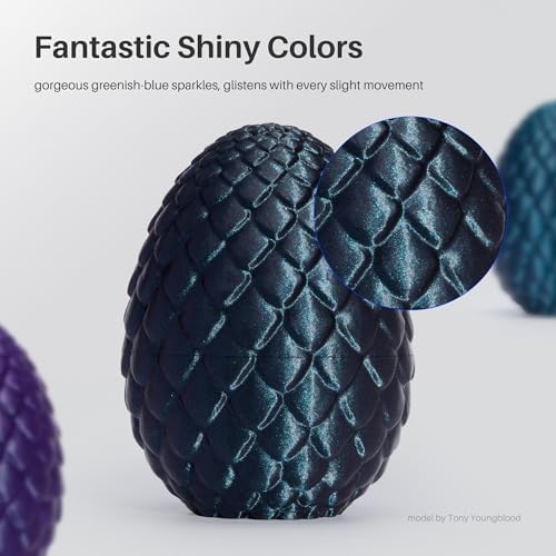 ELEGOO PLA Filament 1.75mm Galaxy Peacock Blue 1KG, Shiny 3D Printer Filament Dimensional Accuracy +/- 0.02mm, 1kg Spool(2.2lbs) 3D Printing Filament Fits for Most FDM 3D Printers