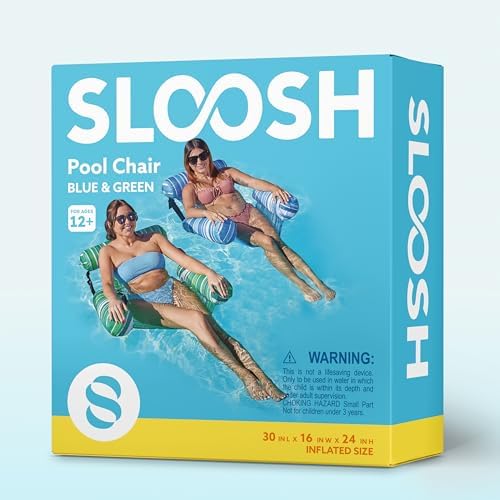 SLOOSH Inflatable Pool Floats Adult,2 Packs Floating Lounge Chairs,Blow up Pool Noodles for Adult Heavy Duty,Floating Chair for Party Summer Water Beach Lake Fun