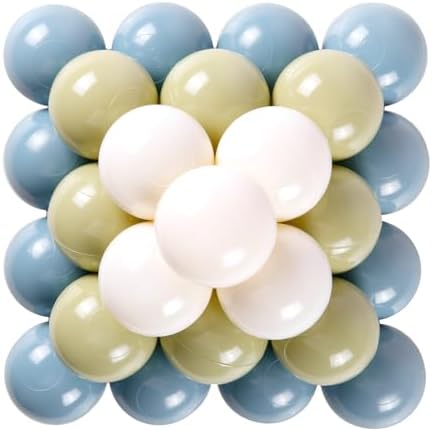 GOGOSO Ball Pit Balls - 2.15inch Plasticsball for Kids Toddlers Birthday Gifts, Summer Vibrant Colors Visual Stimulation Xmas Decor, Creamy Green+Creamy Blue+ Soft White