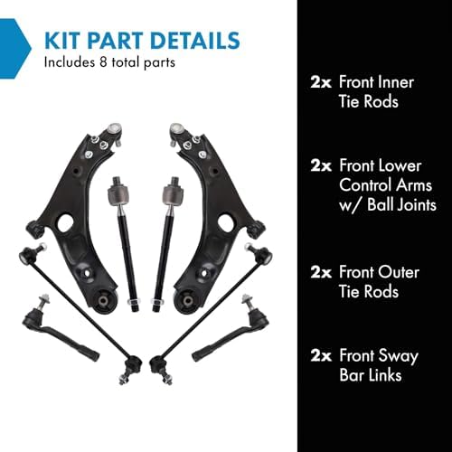 TRQ Front Steering & Suspension Kit Compatible with 2019-2020 Hyundai Santa Fe