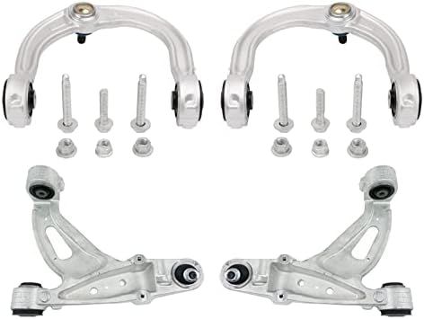 TRQ Front Driver & Passenger Side Upper & Lower Control Arm with Ball Joint Set Compatible with 2003-2007 Cadillac CTS
