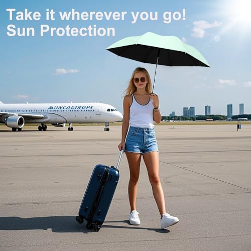 BAODINI Travel Mini Umbrella for Purse With Case Small Compact UV Sun Protection Sun Lightweight Tiny Pocket Umbrella for Women Kids and Men