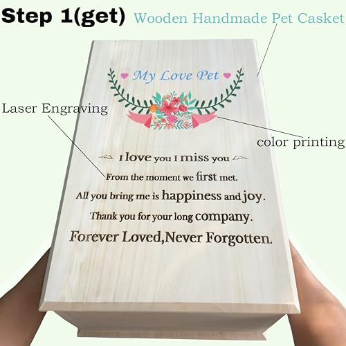 Wooden Handmade Pet Casket|Dog Cat Casket,Coffin|Pet Caskets For Dogs,Cats,|Pet Burial Box,Pet Memorial(23.6"L x14.5"W x8.2" H Inside) Medium Blue