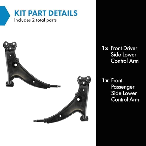 TRQ Front Lower Control Arm Set Compatible with 1993-1995 Geo Prizm Toyota Corolla