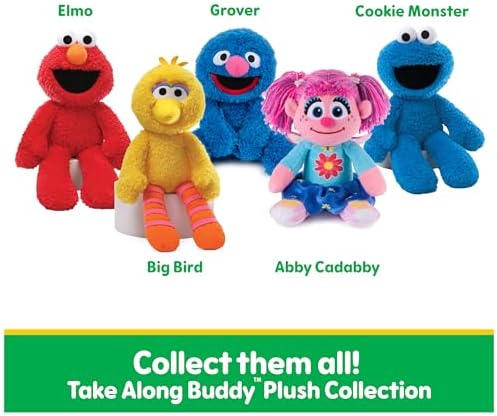 GUND Sesame Street Official Elmo Take Along Buddy Plush, Premium Plush Toy for Ages 1 & Up, Red, 13”