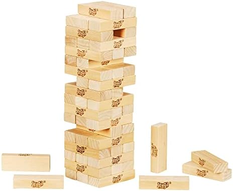 Hasbro Gaming Jenga Wooden Blocks Stacking Tumbling Tower Game | Party Games for Kids & Families | Easter Basket Stuffers | Ages 6+ (Amazon Exclusive)