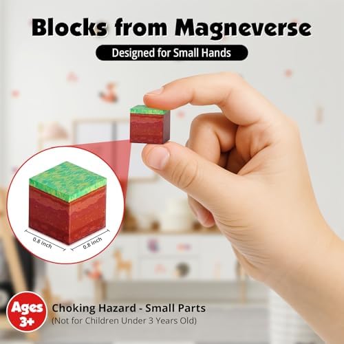 200 PCS 0.8in Magnetic Blocks - Magnet Toys for Kids, Magnetic Building Blocks Cubes, Stacking Magnets, School STEM Toys Birthday Gifts for Boys and Girls Age 3+ Years Old (Theme: Portal)