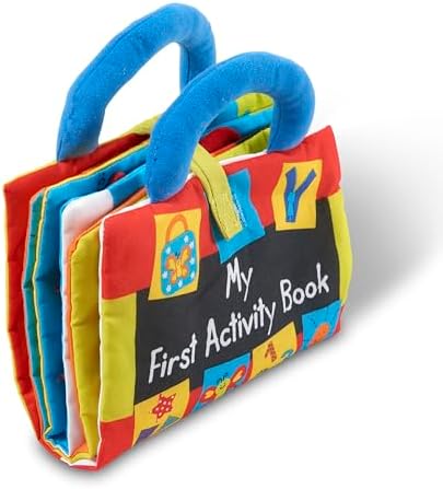 Melissa & Doug K’s Kids My First Activity Book 8-Page Soft Book for Babies and Toddlers Early Learning Developmental Plush Soft Activity for Babies and Toddlers
