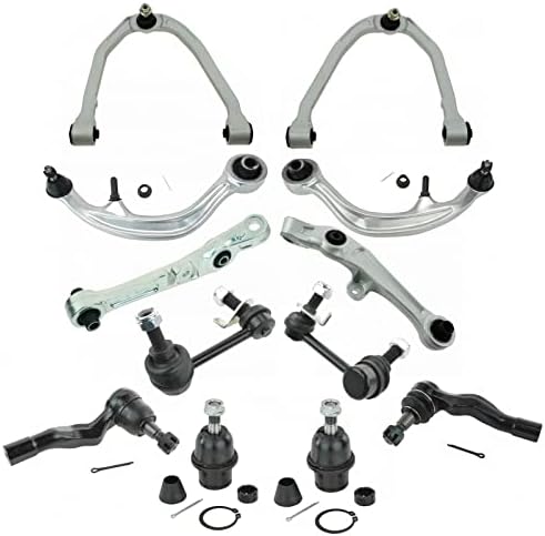TRQ Front Steering & Suspension Kit Ball Joint Control Arm Control Arm with Ball Joint Sway Bar Stabilizer Link Tie Rod Compatible with 2005-2007 INFINITI G35 2005-2009 Nissan 350Z