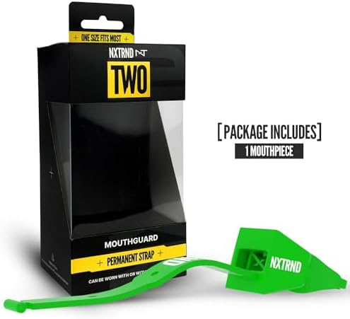 Nxtrnd Two Football Mouth Guard, Football Mouthpiece with Strap, Fits Adult & Youth (Green)