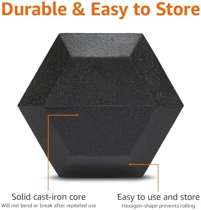 Amazon Basics Rubber Hex Dumbbell Hand Weight