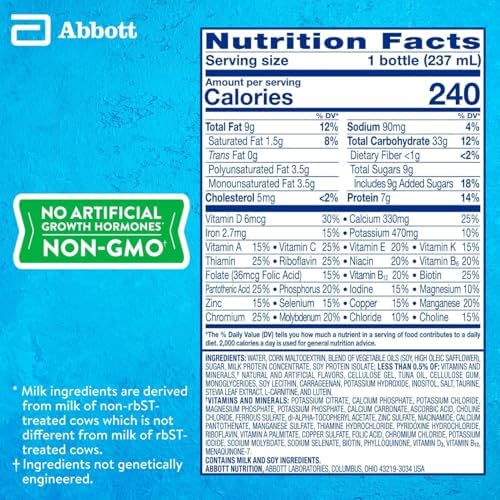 PediaSure Grow & Gain with Immune Support, 27 Vitamins & Minerals for Kids, 7g Protein, Non-GMO, Gluten-Free, Vanilla, 8-fl-oz Bottle, Pack of 24