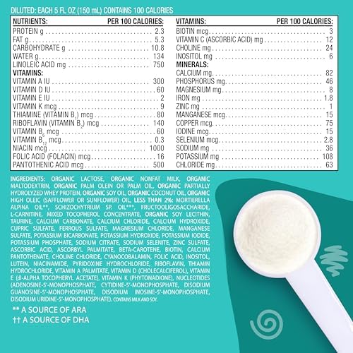 Earth's Best Organic Gentle Infant Formula for Babies 0-12 Months, Milk-Based Powder Formula with Iron, Omega-3 DHA, and Omega-6 ARA, 21 Ounce Container