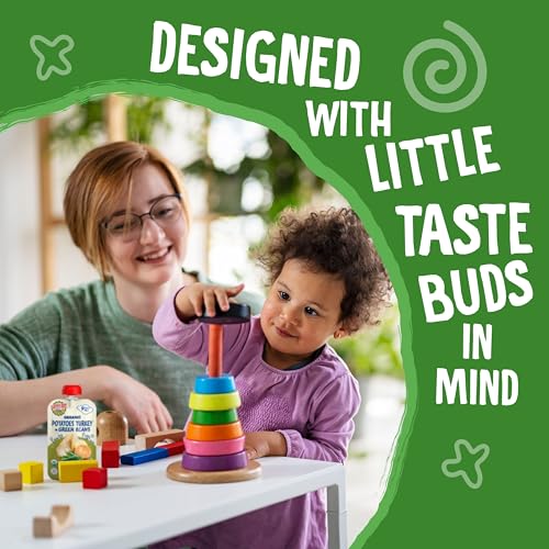 Earth's Best Organic Vegetable +Turkey Puree Potatoes Turkey + Green Beans Pouch, 4 oz (Pack of 12)