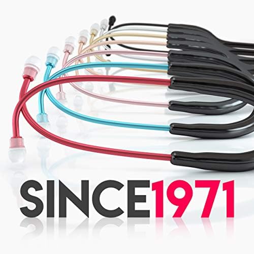 MDF Instruments, Acoustica Lightweight Stethoscope for Doctors, Nurses, Students, Home Health Use, Adult, Dual Head, Black Tube, Red Chestpiece-Headset, MDF747XPR11