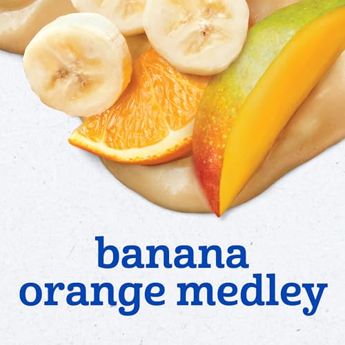Gerber 2nd Foods Fruits Banana & Orange Medley Pureed Baby Food, 4 Ounce Tubs, 2 Count (Pack of 8)
