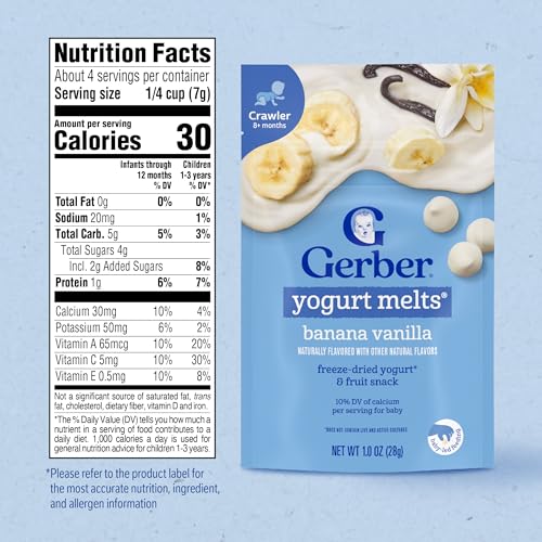 Gerber Baby Snacks Yogurt Melts, Banana Vanilla, 1 Ounce (Pack of 7)