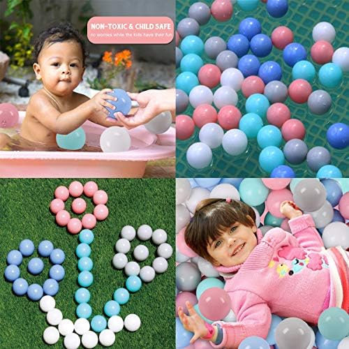LANGXUN 50 100 200 Soft Plastic Ball Pit Balls for Kids, Gift for Baby Toddler Birthday Christmas, Ball Pit Play Tent, Baby Kiddie Pool Water Toys, Party Decoration