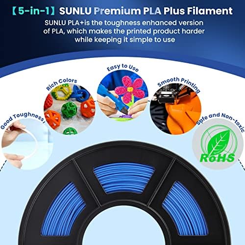SUNLU 4KG 3D Printer Filament PLA Plus 1.75mm, Neatly Wound PLA Filament 1.75mm PRO, PLA+ Filament for Most FDM 3D Printer, 1kg Spool, 4 Packs, White