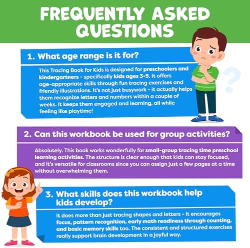 Preschool Learning Activities - Tracing Books for Kids Ages 3-5 - Toddler Handwriting Practice - Letter Tracing for Kids Preschool Kindergarten Workbooks 3-4, 4-5 - Learning Books - Back To School