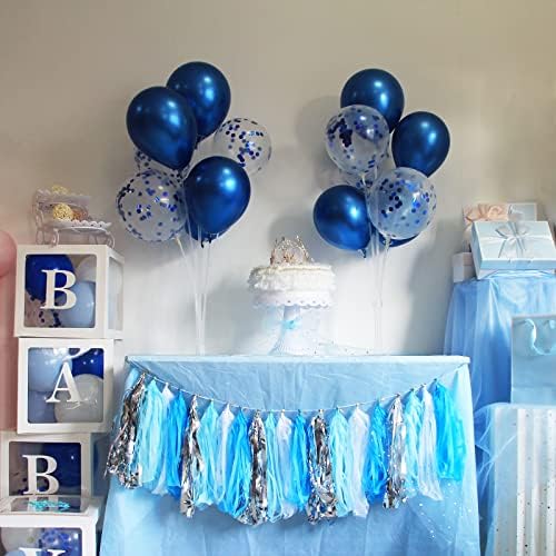Blue Balloon Stand Centerpiece Table Decorations for Men's Birthday Father's Day Retirement Graduation Decorations Class of 2025(Blue set4)