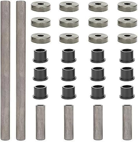 Qagea Heavy Duty A-Arm Control Arm Bushing Kit with Dust Cover Seal Caps & Shaft Collars Fit for Yamaha Banshee 350 450, Raptor 125 250 700 Replaces 90381-15084-00 5YT-23517-00-00 90387-101R3-00