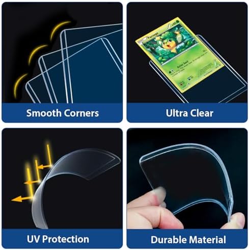 400 Card Sleeves Top Loaders for Cards, Premium Toploaders for Cards, 3"x4" Baseball Card Protectors Hard Plastic, Hard Card Sleeves, Sports Trading Card Holder (200 Toploaders + 200 Penny Sleeves)
