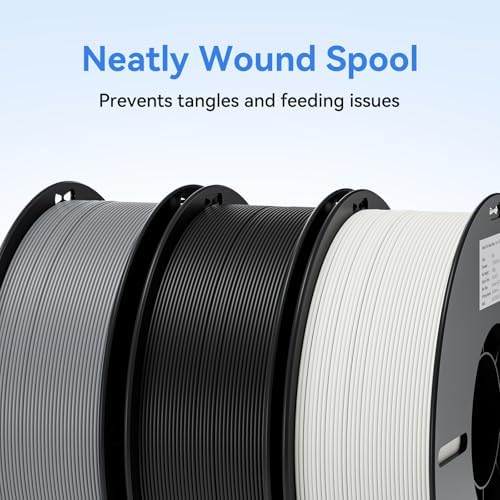 Creality 3D Printer Filament 1.75mm 4KG, PLA Filament Bulk +/- 0.02mm, 4 Pack 1kg Spool(2.2lbs) 3D Printing Filament Fits for Most FDM 3D Printers, White and Black