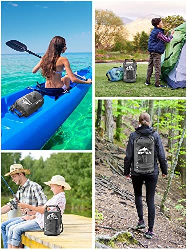 HEETA Dry Bag Waterproof for Women Men, 5L/10L/20L/30L/40L Roll Top Lightweight Dry Storage Bag Backpack with Phone Case for Travel Swimming Boating Kayaking Paddle Board Camping Beach Accessories