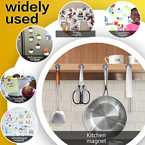 DIYMAG Strong Magnets 200Pcs 0.71x0.12Inch Fridge Refrigerator Magnet for Crafts with Adhesive Backing Magnetic Small Black Button Ceramic Circle Craft Round Heavy Duty Adhesive Neodymium Whiteboard