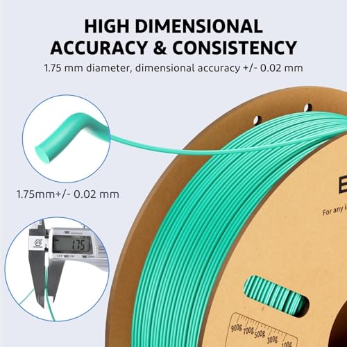 ELEGOO PLA Plus Filament 1.75mm Neon Green 1KG, PLA+ Tougher and Stronger 3D Printer Filament Pro Dimensional Accuracy +/- 0.02mm, 1kg Spool(2.2lbs) Fits for Most FDM 3D Printers