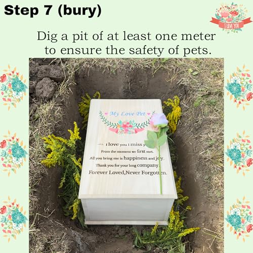 Wooden Handmade Pet Casket|Dog Cat Casket,Coffin|Pet Caskets For Dogs,Cats,|Pet Burial Box,Pet Memorial(23.6"L x14.5"W x8.2" H Inside) Medium Blue