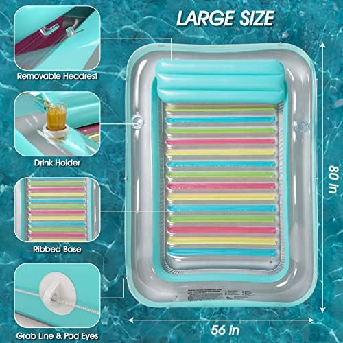 Inflatable Tanning Pool Lounger Float - Jasonwell 4 in 1 Sun Tan Tub Sunbathing Pool Lounge Raft Floatie Toys Water Filled Tanning Bed Mat Pad for Adult Blow Up Kiddie Pool Kids Ball Pit Pool (XL)