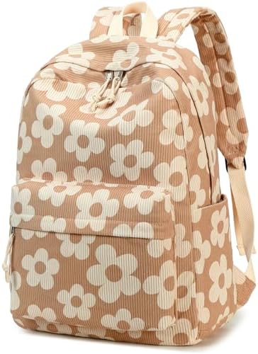 School Backpack for Teen Girls Bookbags Elementary High School Corduroy Laptop Bags Women Travel Daypacks