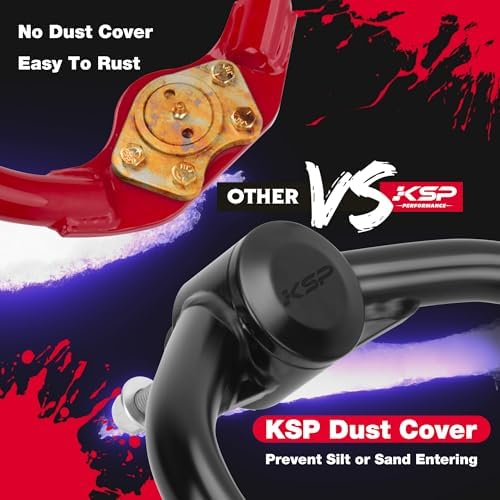 KSP 1-4" Upper Control Arms Kit for Je/ep Grand Cherokee WK 2005-2010, Adjustable Front Lift Control Arm Compatible With Commander XK, Aftermarket UCA with Greasable Ball Joint Replace for Factory Arm