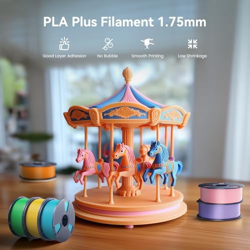SUNLU 4KG 3D Printer Filament PLA Plus 1.75mm, Neatly Wound PLA Filament 1.75mm PRO, PLA+ Filament for Most FDM 3D Printer, 1kg Spool, 4 Packs, White