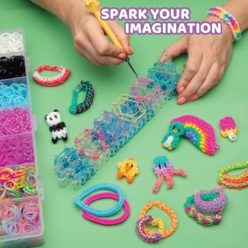 Rainbow Loom® MEGA Combo Set, Features 7000+ Colorful Rubber Bands, 2 step-by-step Bracelet Instructions, Organizer Case, Great Gift for Kids 7+ to Promote Fine Motor Skills