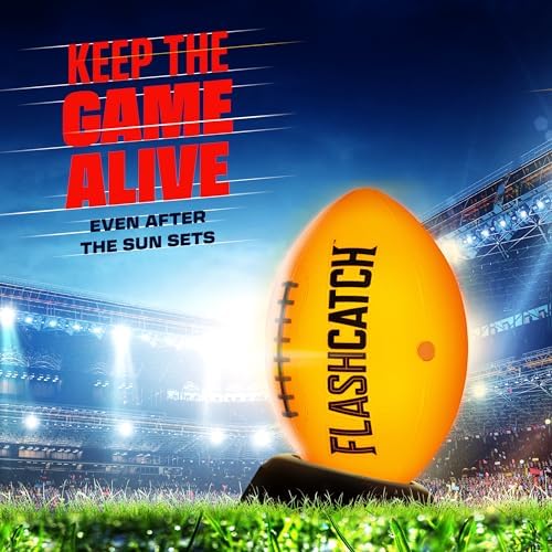 Light Up Football - Glow in the Dark Ball - NO 6 - Boys Gifts - Outdoor Sports, Birthday Gifts for Boys 8-15+ Year Old - Kids Teenage Youth Gift Ideas - Boy Toys Stuff Ages 8 9 10 11 12 13 14 15