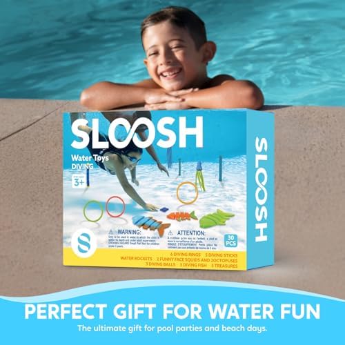 JOYIN 30 Pcs Diving Pool Toys for Kids Ages 3-12 Jumbo Set with Storage Bag Pool Games Summer Swim Water FishToys