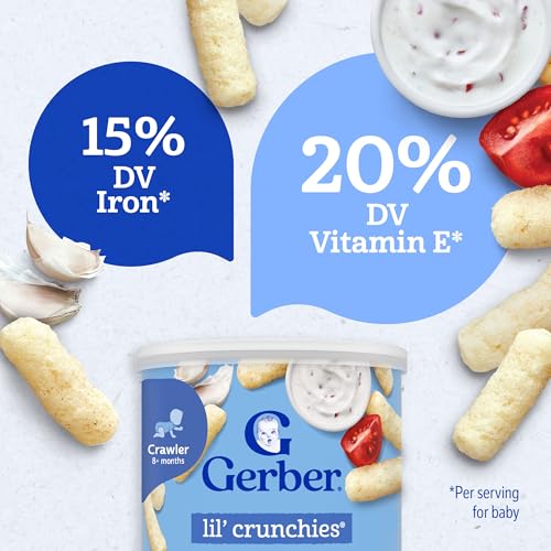 Gerber Snacks for Baby Lil Crunchies, Veggie Dip, 1.48 Ounce (Pack of 6)