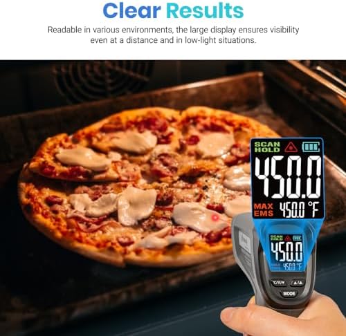 Etekcity Temperature Gun Infrared Thermometer -58ยฐF 1130ยฐF, Digital Laser Heat Gun for Pizza Ovens, Griddles, Meat, Refrigerators, Engines, HVAC, Kitchen & Pool Accessories