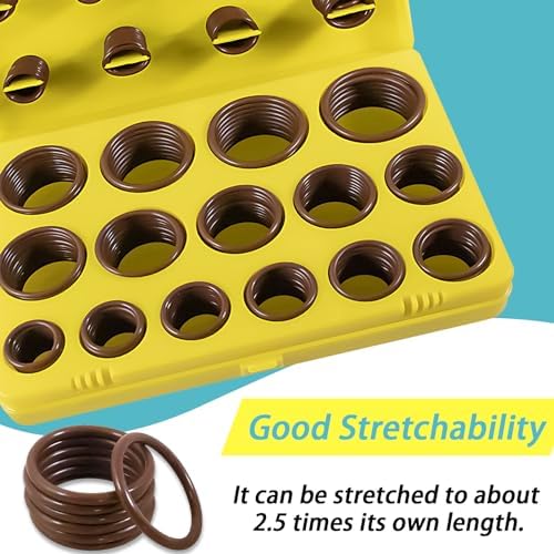 386 PCS 30 Sizes Metric Viton O-Ring Assortment Kit for Various Chemicals, Cylinders, Hydraulic,Automotive and Plumbing Pressure Washer O Ring Repairs 75A Durometer
