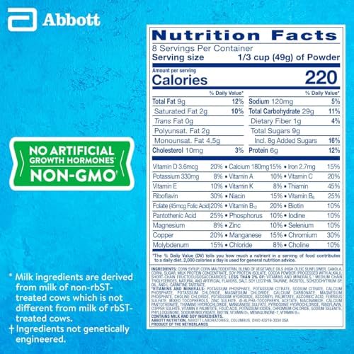 PediaSure Grow & Gain with Immune Support Shake Mix Powder, 23 Vitamins & Minerals, 6g Protein, Non-GMO, Gluten-Free, Chocolate, 14.1 oz Can, Pack of 3-24 servings