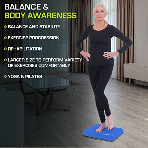 ProsourceFit Exercise Balance Pad – Non-Slip Cushioned Foam Mat & Knee Pad for Fitness and Stability Training, Yoga, Physical Therapy