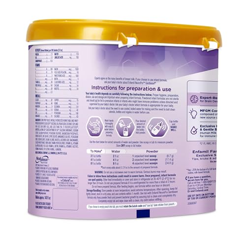 Enfamil NeuroPro Gentlease Baby Formula, Brain Building DHA, HuMO6 Immune Blend, Designed to Reduce Fussiness, Crying, Gas & Spit-up in 24 Hrs, Baby Milk, 19.5 Oz, Pack of 4