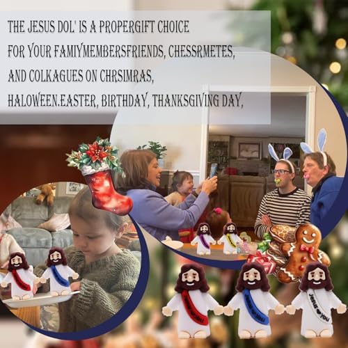 Little Jesus Figures, Mini Jesus Figurines in Bulk, Multicolor Tiny Jesus Figures, Miniature Figurines to Hide and Seek Religious Gifts for Easter Egg Stuffers (60)