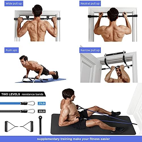 Ally Peaks Pull Up Bar for Doorway | Thickened Steel Max Limit 440 lbs Upper Body Fitness Workout Bar| Multi-Grip Strength for Doorway | Indoor Chin-Up Bar Fitness Trainer for Home Gym Portable