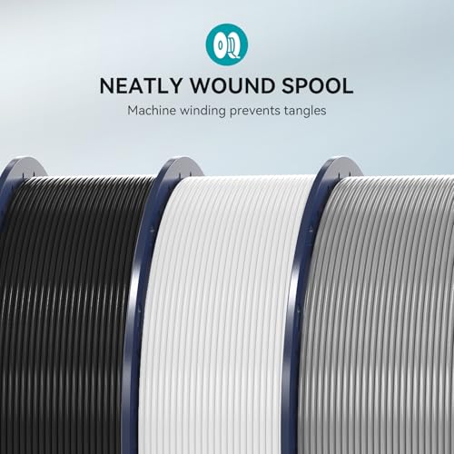 PETG Filament 1.75mm 2025 Upgrade Spool Compatible with Bambulab Refill Filament, 2kg(4.4lbs) SUNLU PETG 3D Printer Filament, 1.75mm Dimensional Accuracy +/- 0.02mm, Black+White Bundle