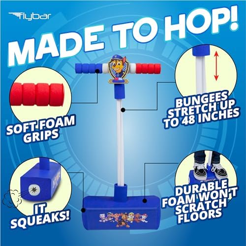 Flybar My First Foam Pogo Jumper for Kids Fun and Safe Pogo Stick for Toddlers, Durable Foam and Bungee Jumper for Ages 3 and up, Supports up to 250lbs